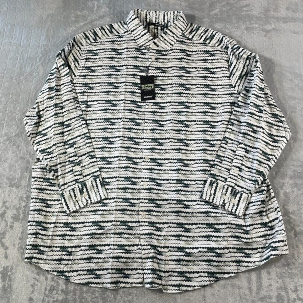 Murano Shirt Mens 4XB White Geometric Abstract Lightweight Party Casual Preppy‎